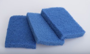 หนากำจัดสิ่งสกปรกบนแผ่นไนลอน/โพลีเอสเตอร์และวัตถุดิบม้วนประเภทหรือขนาดที่กำหนดเอง OEM โพลีเอสเตอร์สแตนเลสลวดฟองน้ำ - Product Image 3