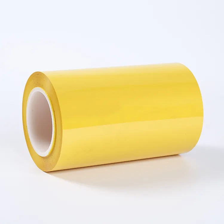 Fonte direta da fábrica filme amarelo BOPET com bom nivelamento para a liberação do revestimento do silicone do revestimento para o telefone móvel