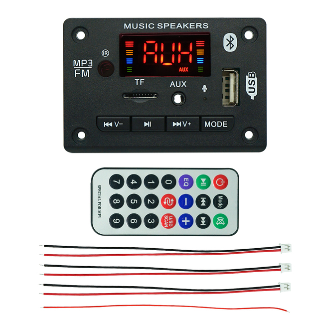 JQ Car Sound Equipment Power Amplifier Audio Board MP3 Bluetooth Module  12V 2x25W for Bluetooth Speaker