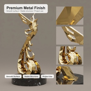 Custom Outdoor Stainless Steel <strong>Phoenix</strong> Sculpture 8K Mirror Metal Bird Statue for Garden Landmark - Product Image 5