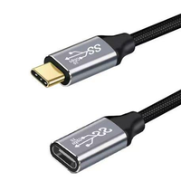 Cable de Carga Rápida Syong USB4.0 8K60Hz Tipo-C Macho a Tipo-C Hembra con Trenzado de Nailon, Compatible con Laptop, Mesa y Monitor