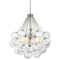 3 - Light Dimmable Sphere Lustres Glass Globe Shades Clear Bubble Mid-century Bathroom Ambient 3-light Cluster Pendant Light
