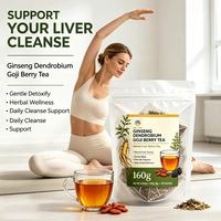 Teh Detoksifikasi Hati Herbal Alami OEM untuk Mendukung Pembersihan dan Detoksifikasi Hati, Teh Ginseng Dendrobium Goji Berry