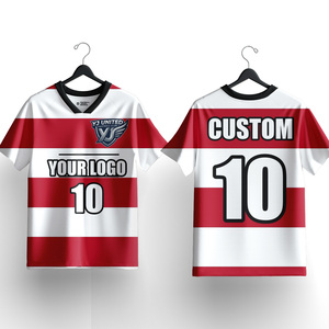 Nueva Llegada Camisetas de Fútbol Rojas y Blancas Estilo Retro Vintage Transpirables Disponibles en Tallas Grandes Ropa Deportiva - Product Image 1