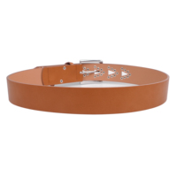 Ceinture en cuir à découpes géométriques triangulaires, style western, avec rivets et clous, pour femme, idéale pour les jeans