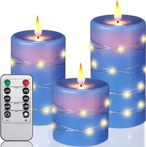 Flickering Flameless Candles Wedding String Lights Candle Bulk LED Electric Battery Operated Pillar Candle