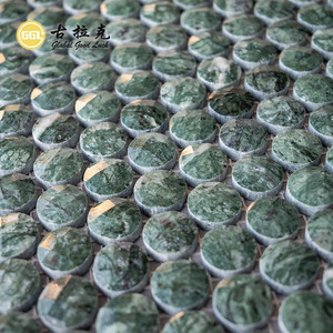 Mosaïque <span class=keywords><strong>de</strong></span> carreaux <span class=keywords><strong>de</strong></span> marbre vert à motif percé 3D pour mur intérieur <span class=keywords><strong>de</strong></span> salon <span class=keywords><strong>de</strong></span> thé design - Product Image 2