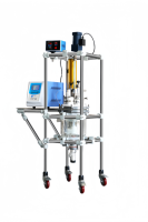 Réacteur en verre à double paroi à ultrasons de laboratoire 5L, Cavitation ultrasonique, Agitation, Chauffage, Refroidissement, Cuve de réaction en verre
