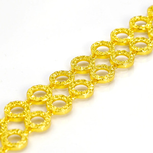 Bracelet unisexe <span class=keywords><strong>de</strong></span> luxe style <span class=keywords><strong>Palais</strong></span>, en laiton plaqué or 24 carats, avec zircon et maillons creux, par Z H Jewelry Store - Product Image 5
