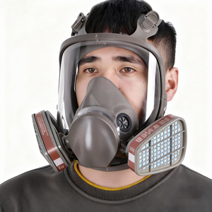 Respirador Industrial Bofeite, Modelo 6800, Reutilizable, de Cara Completa, Transparente, de Silicona, con Doble Filtro, Lavable, Antigás - Product Image 1