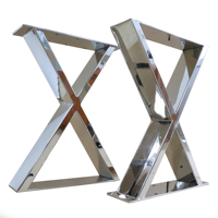 Pieds de Table en forme de X, cadre moderne robuste, carré, bureau, Restaurant, banc, bureau, métal, café, salle à manger, pieds de Table en acier inoxydable