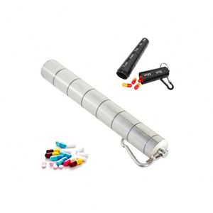 Nouvelle boîte à pilules en alliage d'aluminium imperméable avec impression de logo, cadeau promotionnel 7 jours, grande boîte à médicaments, étui, conteneur, flacon à capsules - Product Image 2