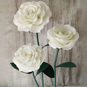 Rose géante en <span class=keywords><strong>EVA</strong></span> - 250 cm Rose autoportante pour arche de mariage en plein air, décoration de fête (personnalisable) - Product Image 2