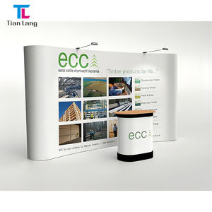 TianLang Impresión de sublimación de tinte de doble cara Tela de tensión portátil Pantalla de fondo Stand de feria comercial Banner plegable - Product Image 5