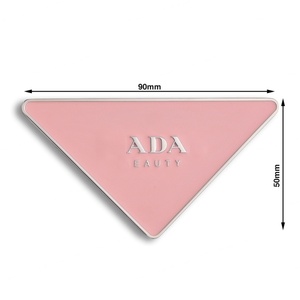 Miroir de maquillage anti-chute en émail souple, motif triangle rose mignon, cadeau personnalisé - Product Image 1