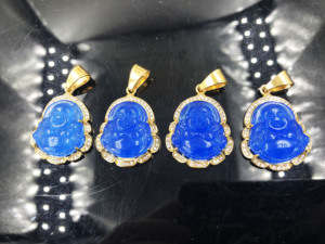 BMZ 2024 produk baru 36*27mm giok asli batu alam merah muda liontin Buddha Mini - Product Image 2