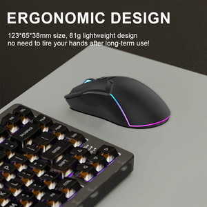 Biểu Tượng Tùy Chỉnh Màu Đen Chuột Chơi Game 6D Tri Chế Độ Có Dây Không Dây RGB Chuột Với Điều Khiển Phần Mềm - Product Image 2