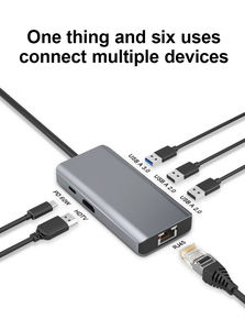 Base de Conexión 6 en 1 Personalizada de Fábrica, Hub Tipo C para Teléfono Móvil, Extensor USB para Apple y <span class=keywords><strong>Huawei</strong></span> - Product Image 3
