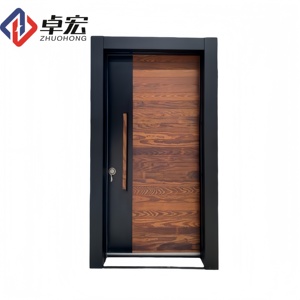 <span class=keywords><strong>Porte</strong></span> intérieure en <span class=keywords><strong>bois</strong></span> à cadre en acier moderne ZHUO HONG pour bureau, hôtel, appartement, finition personnalisée - Product Image 1