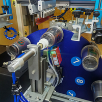 Machine d'impression automatique de gobelets en plastique d'imprimante offset UV à surface incurvée 4 couleurs de haute qualité, équipement d'impression de gobelets en papier