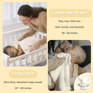 Set de Regalo Divertido para Baby Shower con Sonajero, Manta, Recuerdo de Madera, Babero y Calcetines Lindos – Ideas al por Mayor para Regalos de Bebé para Mamás Embarazadas - Product Image 3