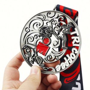 Medalla Personalizada con Cinta, Medalla Deportiva de Aleación de Zinc para Maratón, Natación, Voleibol, Lucha Libre - Product Image 6