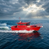 Bateau de travail en aluminium de 42 pieds à prix d'usine avec cuisine et cabine de couchage pour la pêche de loisir et les excursions touristiques
