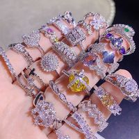 Bague en zircon irrégulière, boîte à surprises simple et luxueuse, bijoux de mode, cadeaux pour femmes