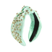 CANYUAN – bandeaux de luxe en cristal, couleur chaude, à nœuds larges, bling-bling, à la mode, pour femmes, printemps été
