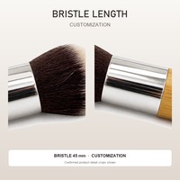 Pinceau de maquillage professionnel avec manche en bambou, poils synthétiques dégradés, virole argentée, pinceau cosmétique pour le visage, personnalisation OEM