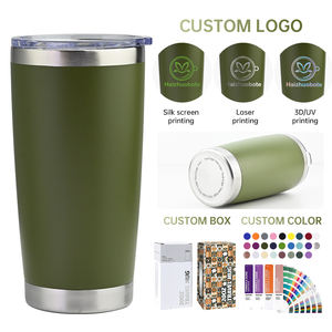 Gobelet isotherme à double paroi en acier inoxydable de 20 oz avec couvercle, personnalisable avec logo, revêtement poudré, pour café, vente en gros - Product Image 4