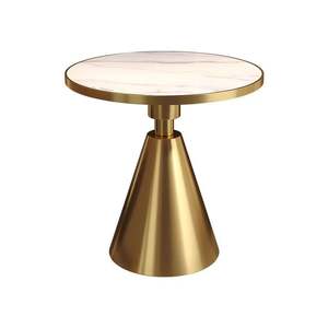 Mesa Auxiliar Redonda Moderna de Mármol para Sofá, Mesa Pequeña Redonda para Balcón de Hotel, Mesa de Centro Pequeña de Losa de Roca - Product Image 5