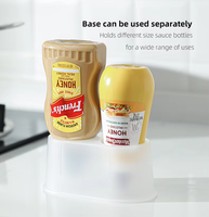 Échantillon gratuit DAinty bouteille à presser de condiment mesurée à double bouche bouteille à eau de sauce de cuisine en plastique avec emballage gradué