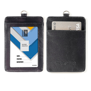 Leather <b>ID</b> card <b>holder</b>, name tag, multi-functional card <b>holder</b>, easy-pull buckle retractable employee <b>ID</b> tag, logo printing - Product Image 5