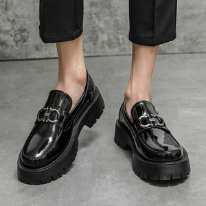 Mocasines Formales Casuales de Negocios para Hombre, Zapatos de Boda de Moda, con Suela Gruesa y Parte Superior de Goma Sólida - Product Image 6