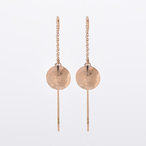 <b>Top</b> Quality <b>Rose</b> <b>Gold</b> Jewelry Minimalist Dangle Earrings <b>Rose</b> <b>Gold</b> Double Disc Earrings - Product Image 1