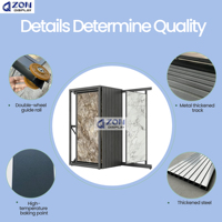 Présentoir de carreaux pour salle d'exposition, support coulissant rotatif à 360 degrés pour dalles de marbre, granit, quartz, panneaux muraux en PVC
