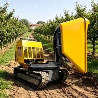 KC-1200 Handgeführter Hydraulischer Raupendumper 1200kg mit Drehbarem Trichter Mini-Raupentransporter