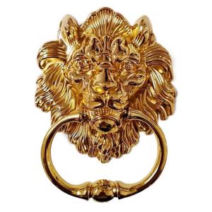Battant de porte en forme de tête de lion de style chinois, en alliage de zinc, finition chromée, pour poignées de porte - Product Image 2
