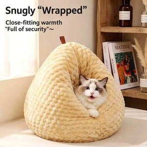 Cama para Gatos de Material PP Sólido y Cálido para Invierno, Forma Triangular, Cama Suave para Mascotas, para Gatos Pequeños, Gatitos y Cachorros - Product Image 6