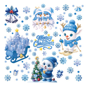 Pegatinas Navideñas para Ventanas del Consulado de Hong Kong, Copos de Nieve 3D, PVC Electrostático, Decoraciones de Dibujos Animados de Estilo Nórdico - Product Image 5
