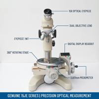 Precision Toolmaker Measuring Microscope 15JE 25X-100X 0.001mm Resolution with Angle Measurement for Factory QC Inspection