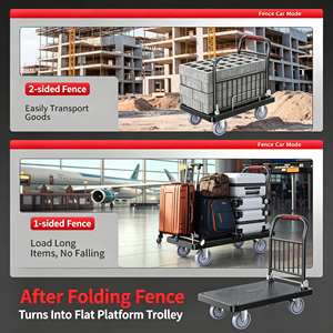 Foldable Hand Truck 220 Lb Load Lightweight Build Easy Carry Space Saving Portable Folding <b>Trolley</b> For Moving Value Pack - Product Image 4
