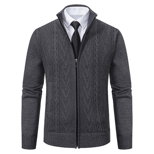 TONGYANG Cardigan da Uomo Autunnale, Maglione Invernale Caldo, Giacca di Alta Qualità con Collo Alto e Cerniera - Product Image 5