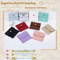 Sac de rangement pour bijoux en PU pour bagues, bracelets, avec couvercle rabattable, fermeture à pression carrée, pochette à bijoux personnalisée, sac cadeau avec logo
