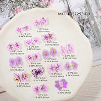 30PCS/kit Purple Series Kawaii Handmade Nail Art Resin Flower Charms 3D Design Nail Acrylic Flowers Acrylic flower