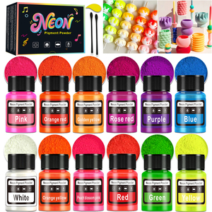 Pigmento Fluorescente <span class=keywords><strong>de</strong></span> Neón <span class=keywords><strong>de</strong></span> 12 <span class=keywords><strong>Colores</strong></span>, Botella <span class=keywords><strong>de</strong></span> 20 ml, Soluble en Agua y Aceite, Tinte Reactivo a los Rayos UV para Manualidades con Resina Epoxi, Impresión - Product Image 4