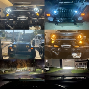 อุปกรณ์เสริมรถยนต์ OVOVS ไฟหน้ารถยนต์ 12V พร้อมไฟเลี้ยวสีเหลืองอำพัน ไฟหน้า LED 7 นิ้ว สำหรับรถจี๊ป แรงเลอร์ JK TJ <span class=keywords><strong>CJ</strong></span> LJ โตโยต้า ฮัมเมอร์ H2 - Product Image 3
