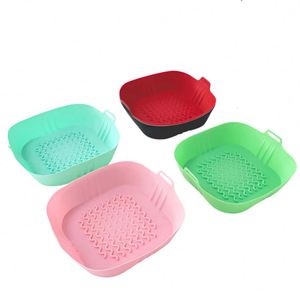 Moule de cuisson en silicone pour friteuse à air, 90g, carré, tridimensionnel, avec petites et grandes tailles, réutilisable, antiadhésif, pour four, sain - Product Image 2