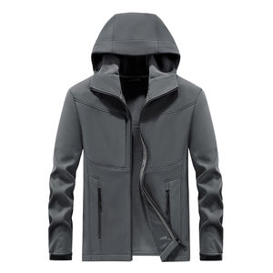 Chaqueta Cortavientos de Invierno para Hombre con Logotipo Personalizado, con Capucha, Abrigo Largo Sencillo y Moderno, Cómodo para la Temporada de Otoño - Product Image 5